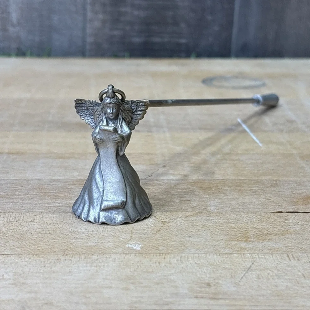 Vintage Pewter Angel Candle Snuffer 9